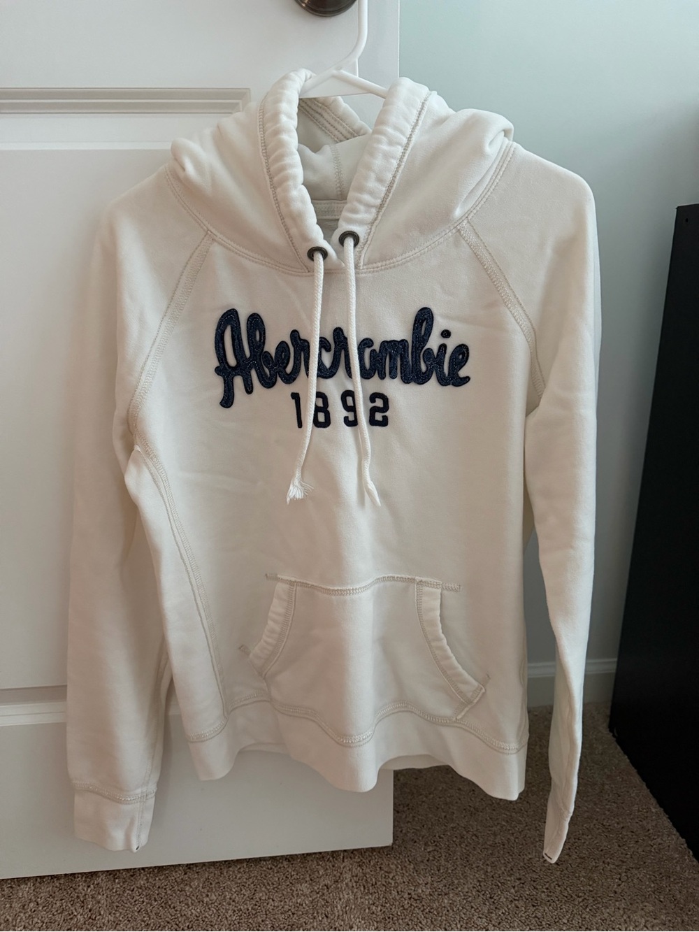 Vintage Y2K Abercrombie & Fitch 92 Hoodie Size L Off White.